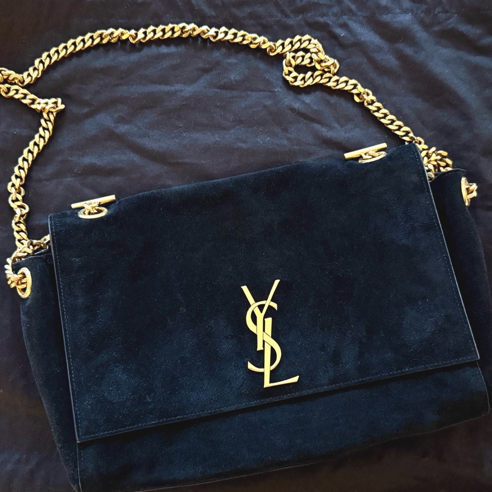 YSL Kate Medium Black Suede/Smooth Leather Reversible Crossbody Bag - Picture 5 of 16